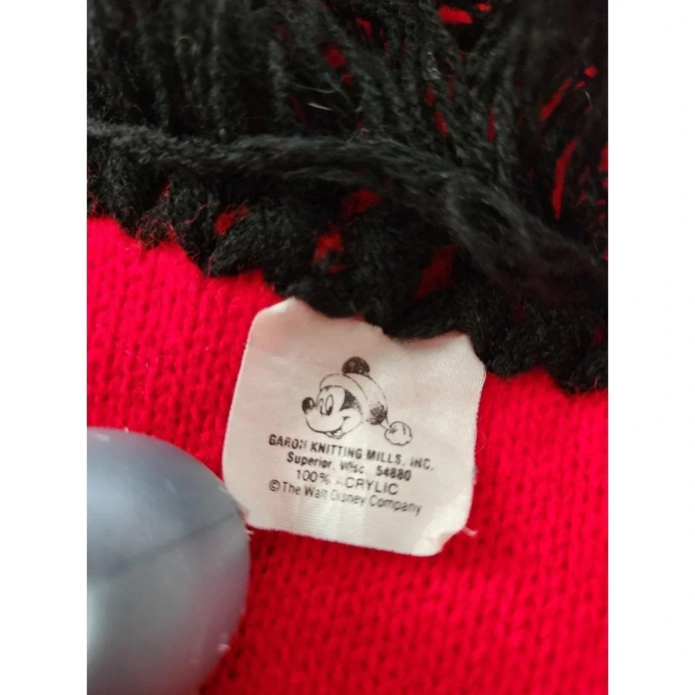 Vintage 80s Walt Disney Knit Scarf‎ Mickey Mouse Garon Mills Knit 100% Acrylic